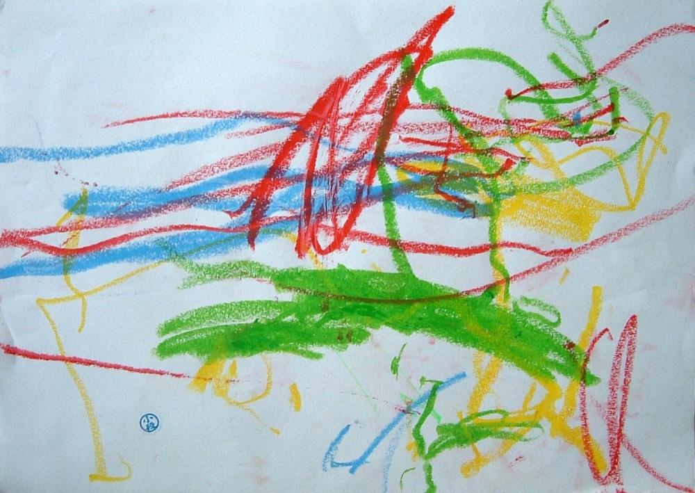 Echte kindertekening: Sams kleurrijke vuurwerk